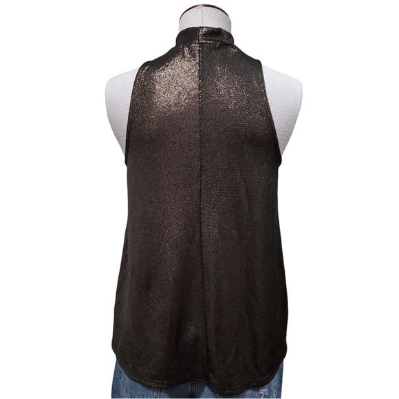 One Clothing Metallic Gold Mock Neck Swing Tank S - Picture 10 of 11